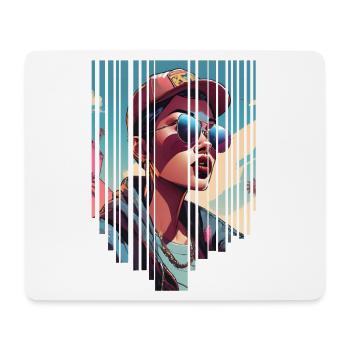 girl girlie wild punk freestyle love peace style - Mouse Pad (horizontal) - white - Front