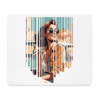 girl girlie wild punk freestyle love peace style - Mouse Pad (horizontal) - white - Front