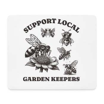 Amoureux des abeilles - Soutenez les jardiniers locaux - Tapis de souris (format paysage) - blanc - Devant