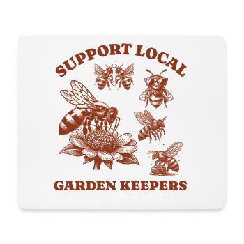 Amoureux des abeilles - Soutenez les jardiniers locaux - Tapis de souris (format paysage) - blanc - Devant