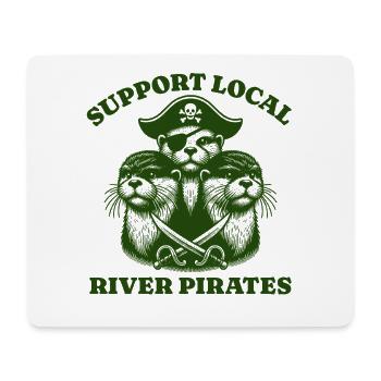 Soutenez Local River Pirates Drôle Loutre castor - Tapis de souris (format paysage) - blanc - Devant