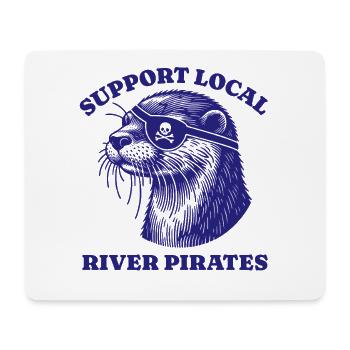 Soutenez Local River Pirates Drôle Loutre castor - Tapis de souris (format paysage) - blanc - Devant