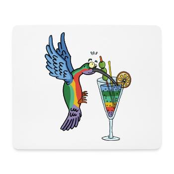 Hummingbird and cocktail - Mouse Pad (horizontal) - white - Front
