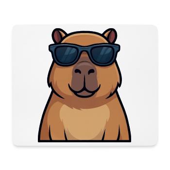 Cooler Hamster Capybara Sonnenbrille Sommer Vibes - Mousepad (Querformat) - Weiß - Vorne