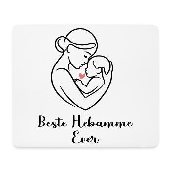 Beste Hebamme Ever - personalisierbares Design - Mousepad (Querformat) - Weiß - Vorne