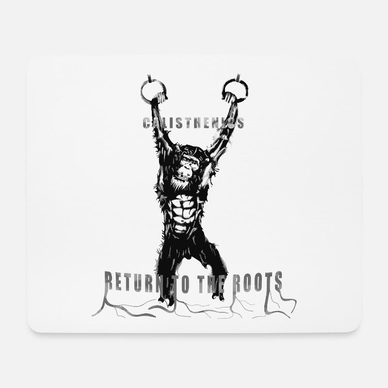 Calisthenics mit Gymnastikringe - Mousepad (Querformat) - Weiß