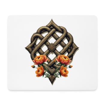 Keltische Kunst und florale Pracht in warmen Tönen. - Mousepad (Querformat) - Weiß - Vorne