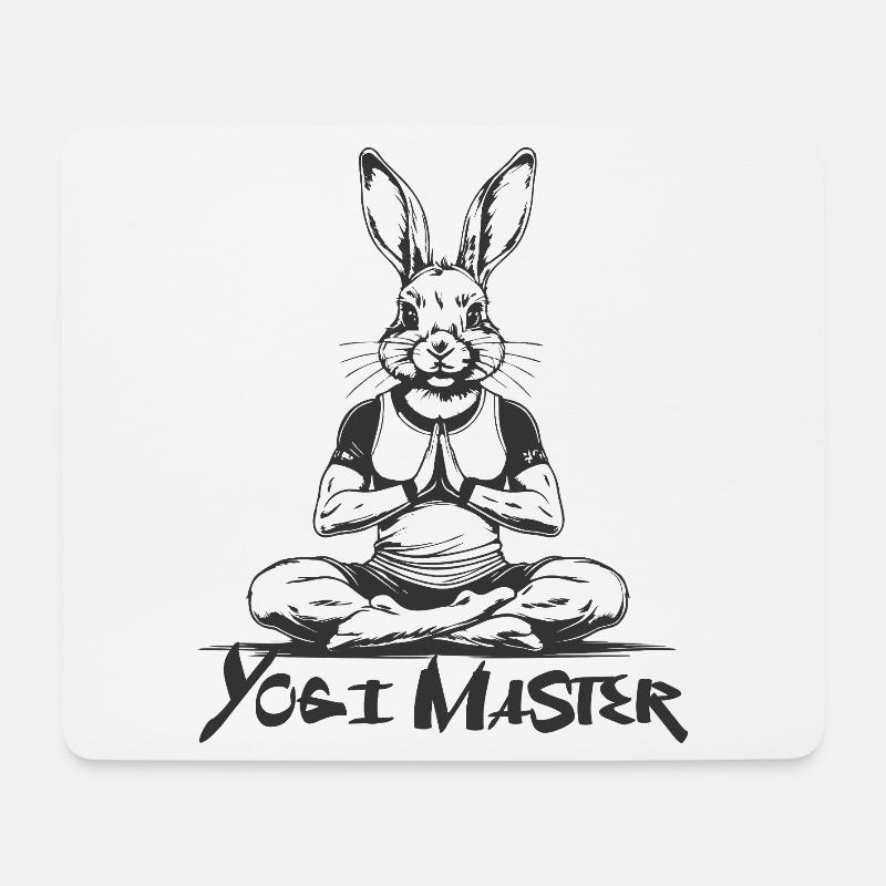 yoga, Maître Yogi - Tapis de souris (format paysage) - blanc