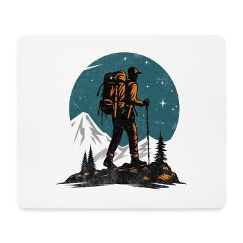 randonneur montagnes - Tapis de souris (format paysage) - blanc - Devant