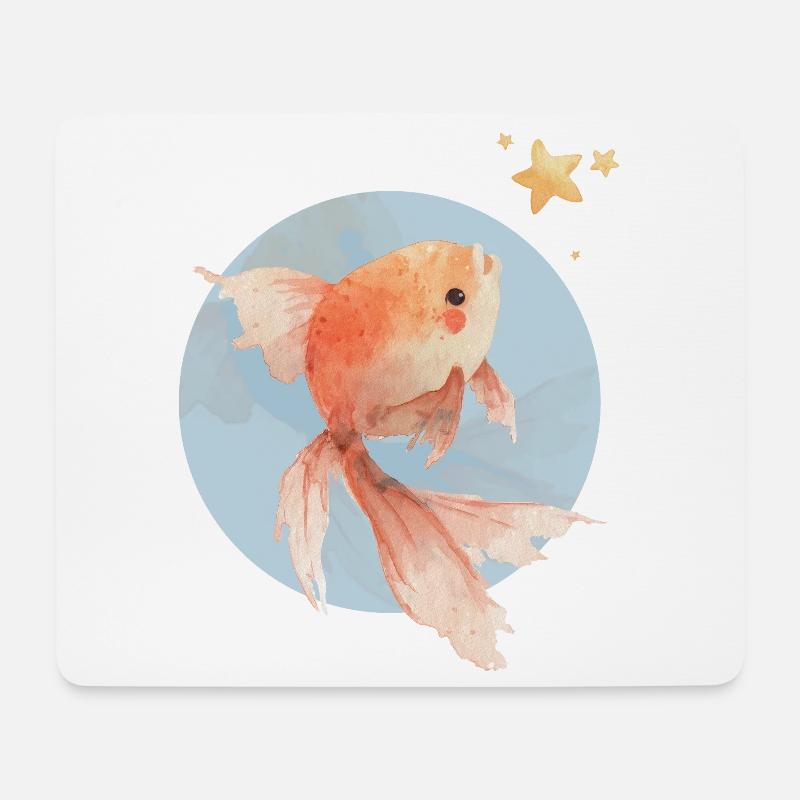 Goldfish with vision - Mouse Pad (horizontal) - white