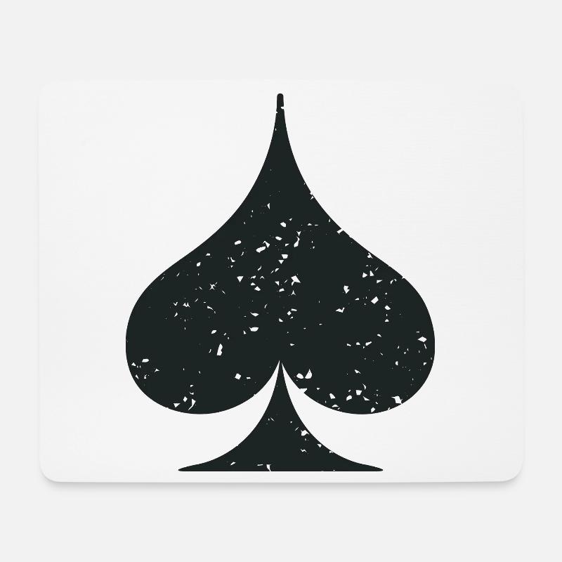 Kartenanzug Pik Symbol Grunge Textur - Mousepad (Querformat) - Weiß