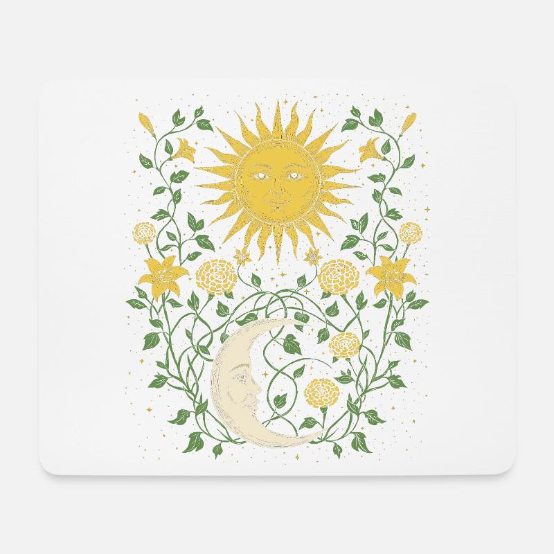 Thème Nature, Soleil et Lunaire - Tapis de souris (format paysage) - blanc
