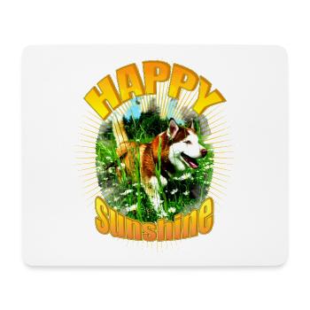 Happiness and sunshine with husky portrait - Mouse Pad (horizontal) - white - Front