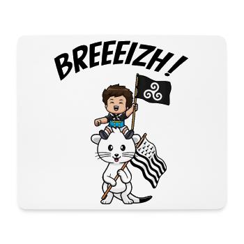 Brittany Breizh Hermine Breton Kind Gwenn ha Du - Mousepad (Querformat) - Weiß - Vorne