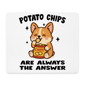 Chiot Cute Mangeur de Chips - Tapis de souris (format paysage) - blanc - Devant