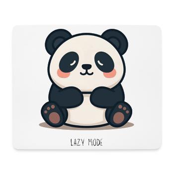 Panda Cartoon T-Shirt – Lazy Mode - Mousepad (Querformat) - Weiß - Vorne