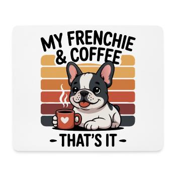 Kuschelbuldogge Frenchie Kaffee Herz - Mousepad (Querformat) - Weiß - Vorne