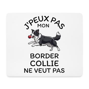 Welpe Border Collie Ball - Mousepad (Querformat) - Weiß - Vorne
