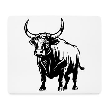 Stier - Mousepad (Querformat) - Weiß - Vorne