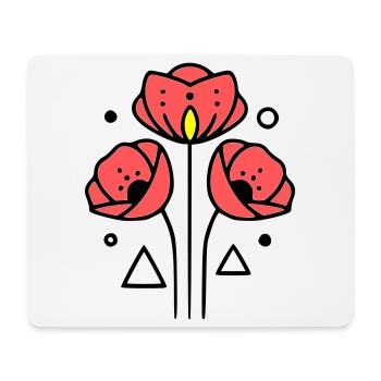 Poppy-Poppies-Minimalist-Line-Art-2 - Mouse Pad (horizontal) - white - Front