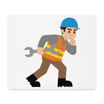 Construction site hero with wrench - Mouse Pad (horizontal) - white - Front