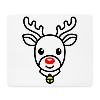 Süßes Rentier | Rudolph für Weihnachten - Mousepad (Querformat) - Weiß - Vorne