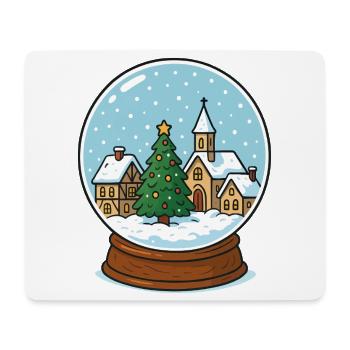 Village d’hiver à Snow Globe - Tapis de souris (format paysage) - blanc - Devant