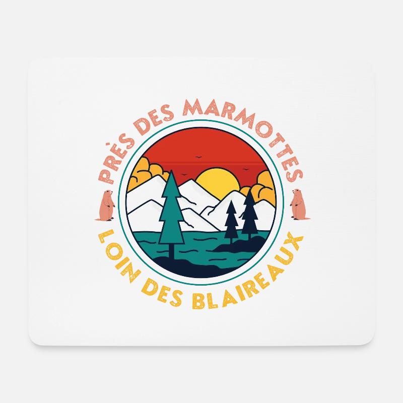 Sunset Mountain Pine Lake - Mousepad (Querformat) - Weiß
