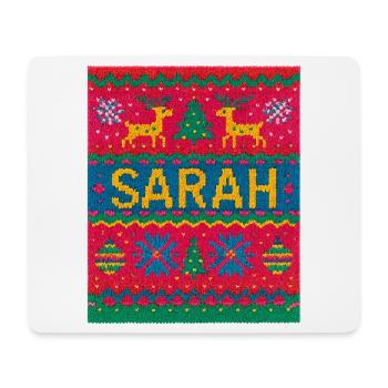 Paillasson en tricot de Noël Sarah - Tapis de souris (format paysage) - blanc - Devant