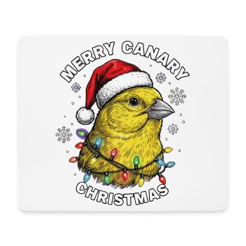 Noël Canari, le Père Noël Oiseau Chapeau de Noël - Tapis de souris (format paysage) - blanc - Devant