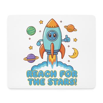 Raketenreise zu den Sternen – Strebe nach den Sternen - Mousepad (Querformat) - Weiß - Vorne