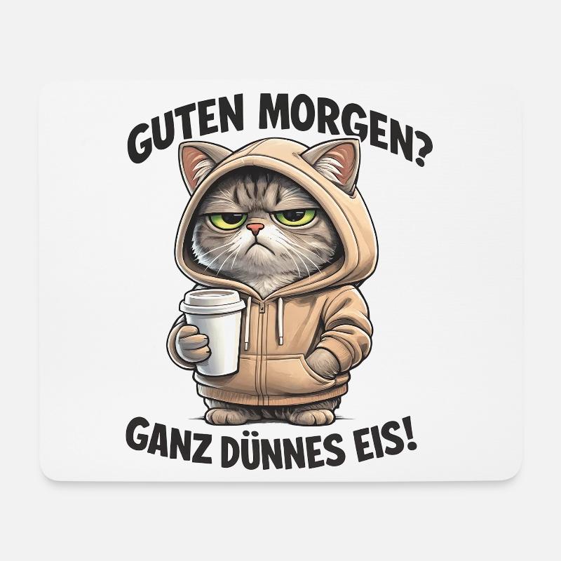Sweat à capuche Cat Cafe Morning Pull - Tapis de souris (format paysage) - blanc