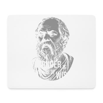 Socrates Wonder Quote Tee - Mouse Pad (horizontal) - white - Front