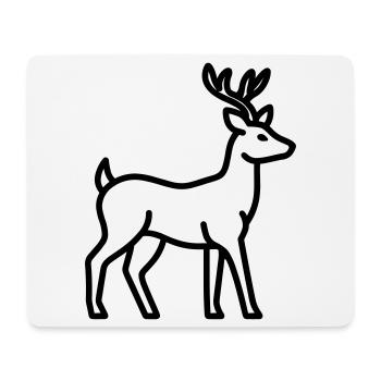 Hirsch - Mousepad (Querformat) - Weiß - Vorne