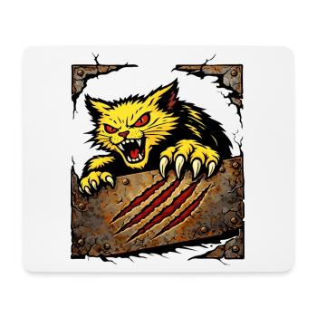 Ferocious Cat Scratch Attack Illustration - Mouse Pad (horizontal) - white - Front