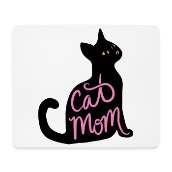 Cat Mom Neon-Schrift - Mousepad (Querformat) - Weiß - Vorne