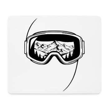 Graphisme des lunettes de ski en vue du sommet - Tapis de souris (format paysage) - blanc - Devant