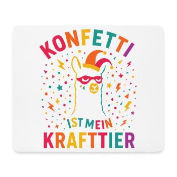 Confettis de carnaval en alpaga avec bonnet de fou - Tapis de souris (format paysage) - blanc - Devant