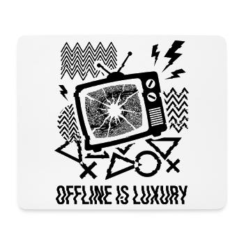 Offline Is Luxury Glitch TV - Mousepad (Querformat) - Weiß - Vorne