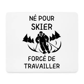 Skifahrer - Mousepad (Querformat) - Weiß - Vorne