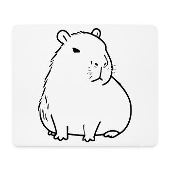 Capybara capybara black - Mouse Pad (horizontal) - white - Front