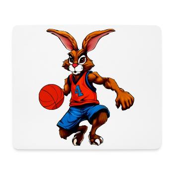 Hasen Basketball - Mousepad (Querformat) - Weiß - Vorne