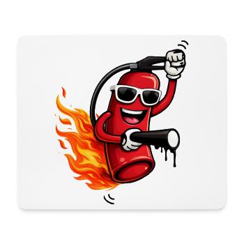 Un extincteur cool avec des flammes - Tapis de souris (format paysage) - blanc - Devant