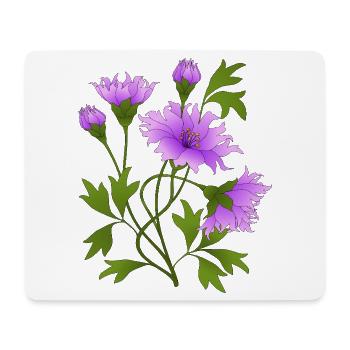 Fleur - Tapis de souris (format paysage) - blanc - Devant