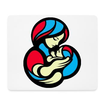 Mother and Child Color Block Style - Mouse Pad (horizontal) - white - Front