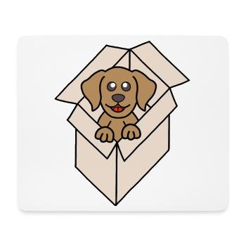 Cuddly dog in a box - Mouse Pad (horizontal) - white - Front