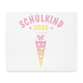 Schulkind 2026 Schultüte Sterne - gelb rosa - Mousepad (Querformat) - Weiß - Vorne
