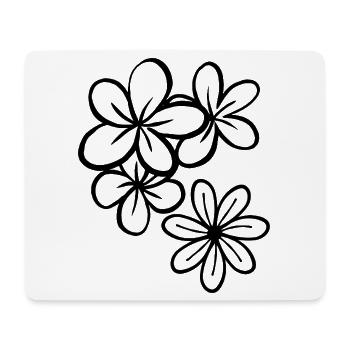 Blumenillustration - Mousepad (Querformat) - Weiß - Vorne