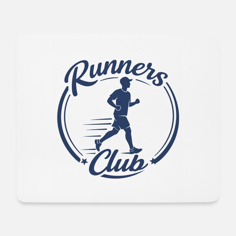 Runners Club Laufsport Logo - Mousepad (Querformat) - Weiß