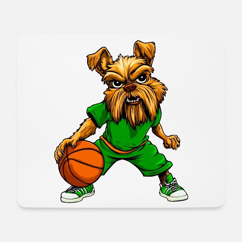 Yorkie Terrier Basketball - Mousepad (Querformat) - Weiß